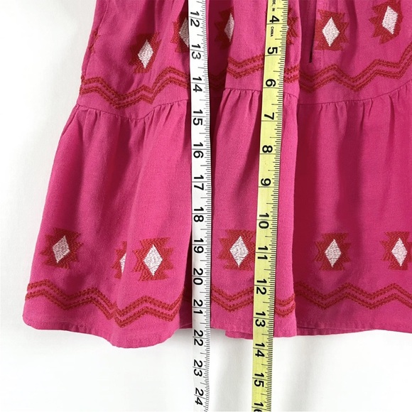 LOFT Top Womens XS Hot Pink Tiered Sleeveless  Peplum Swing Tank Linen Blend Top - Picture 12 of 12